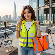 ISO인증 다양한사이즈 안전조끼 형광조끼 신호수조끼 행사조끼, 1개, 그린