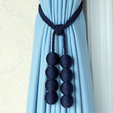 자석 커튼 스트랩 모던 심플 커튼 끈 스트랩 걸이 볼 스트랩 크리에이티브 커튼 버클 스트랩 펀칭, 사파이어 블루