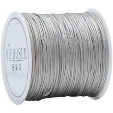 精選72號玉線手工編織繩：DIY手鍊項鍊吊墜編繩材料，多色可選, 72號玉線銀灰45米送20顆珠子, 1個