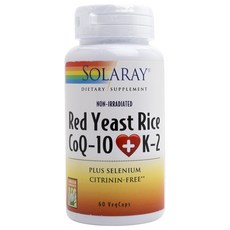 Solaray 紅曲輔酶 Q-10-60 純素膠囊, 1個, 60顆