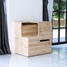 치즈 고양이원목화장실 UV코팅, 오른쪽(정면기준)_샌딩마감, 1개