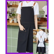 글로릿 카페 미용실 생활 방수 분할앞치마, 블랙, 1개