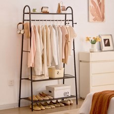 위즈룸 튼튼한 스탠드 수납행거, 블랙