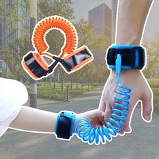 미아 방지 방지끈 손목 밴드 스프링 줄 스트랩 팔찌 아기 안전 하네스 고리 안전 해외여행, 4-1. 고급형 2.5미터 오렌지