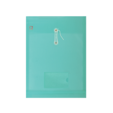 【Databank】A4直式縄扣公文袋附名片袋12入組，文件檔案收納整理好幫手, 綠色, 12個