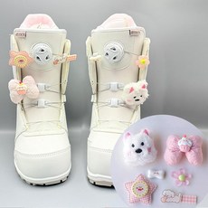1+1] 스키 스노보드 신발 장식 / 귀여운 인형 키링 고리, 1개, 핑크 웨스트 하이랜드 시리즈 6개