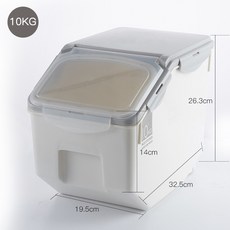 台灣本土貨 貓砂桶 米桶 寵物零食桶 零食儲 儲糧 大容量寵物飼料桶(附量杯)桶 飼料食物密封罐 糧食桶 密封桶, 1個, 灰色小号, 灰色