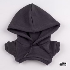 모카돌 10cm 15cm 20cm 솜인형 옷 심플 후드티, 블랙, 10cm 솜인형, 1개