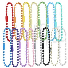 바이유즈 컬러군번줄 줄구슬 볼체인 15색 150개, 혼합