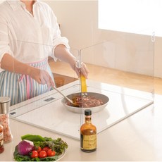 [국내생산] 하우스쉴드 조립형 투명인덕션가드 가스렌지가림막 기름튐방지 싱크대 물막이 가림막, 1개