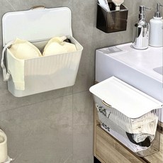 하스몰 다용도 포켓 수납 6L 화장실 주방 정리 벽걸이 보관함, 1개, 화이트