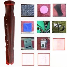 고금 거문고 오동나무 칠현금 국악 실기 교육용 악기 입문 초보자, 1개, 브라운 유흑 11종 교재+조율기