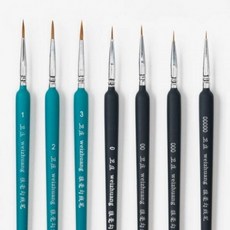 유화 세필붓 미술 붓 아크릴 민화, 1개, 검정 00000호