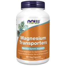 NOW Foods 鎂轉運蛋白素食膠囊, 1個, 180錠