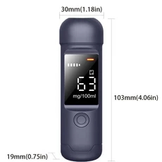 LCD 디스플레이 자동 알코올 감지 시스템 부식 방지 소재 충전식 휴대용 테스터 고정밀, 02 Blue