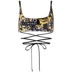 베르사체진쿠튀르 바로크 프린트 크롭 탑