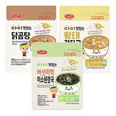 BEBEST 베베스트 아이 맛있는 닭곰탕 + 황태감자국 + 버섯미역 미소된장국, 600g, 1세트