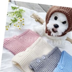 모자 목도리 강아지 1P 겨울 반려견 워머 바라클라바, 브라운 L