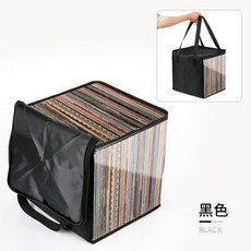 LP수납 가방 이동식 LP 박스 보관함, 2 블랙