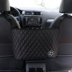 桃園出貨 汽車收納袋 汽車座椅間儲物 網兜 女生可愛卡通車用收納置物掛袋車內用品 收納袋, 山茶花黑菱格紋包兜皮款【當, 1個