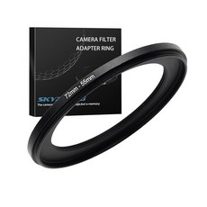 58mm ~ 43mm 스텝다운 링 필터 어댑터 금속 링 스텝다운 링 어댑터 필터 모든 43mm UV CPL ND 렌즈 후드 나사 렌즈 등(58mm ~ 43mm)과 호환됩니, 72mm to 55mm, 1개