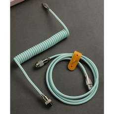 라보테 고급 항공 코일 키보드 케이블 파스텔 컬러 USB to C, 1개, 민트, 1.5m