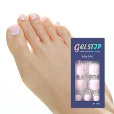붙이는 패디팁 14tips 인조발톱 친환경 유연 TPU소재, 1개, 젤스팁패디/라지 09.파스텔핑크