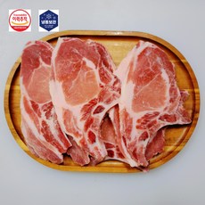 [세자매미트/당일발송] 돈마호크 돼지 등심 뼈 포함 1.5cm 스테이크 구이 찜용, 1개, 1kg