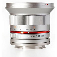 로키논 12mm f2.0 NCS CS 광각 렌즈 소니 E용 – 빠른 조리개 나노 코팅 광학 수동 초점 APSC 미러리스 풍경 건축 저조도 촬영에 적합 (블랙), Rokinon 마이크로 포서드 (MFT), 은색