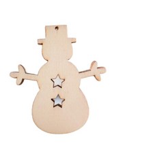 木製雪人吊飾 聖誕裝飾 DIY手工藝品 創意彩繪, 雪人-木片, 1個