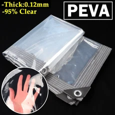 투명한 야외 방수포 방수 천 파티오 퍼골라 시스루 타프 커튼 홈 윈도우 필름 유지, 4. Gray edge