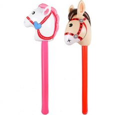 2PCS 풍선 스틱 호스 - 스틱 호스 코스튬 포니할로윈웨스턴 카우보이호스 베이비 샤워 생일 파티 장식 용품 선호 37인치레드핑크, RedPink