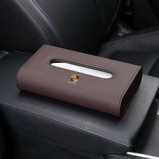 適用於保時捷 panamera MACAN cayenne cayman 718 車載皮革面紙盒 車用紙巾盒 車用面紙套, 摩卡棕