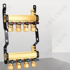 보일러자동분배기 난방 밸브 자동 온수 분리기 양방향 난방 보일러 황동분배기 가정용 바닥난방 라디에이터 온수 보일러배관 배관공사 용품 6구분배기 강화된 내구성 황동 코팅 커버 포함, 3루 황동 대유량 10년