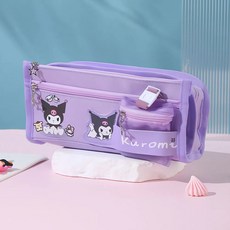 투니스 귀여운 캐릭터 집업 펜 파우치, 프리사이즈, 퍼플