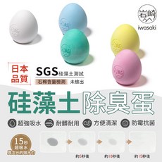 iwasaki 岩崎 珪藻土 除臭蛋 5入組 日本品質 超強吸水 去異味 適用冰箱 鞋衣櫃 車內, 1個