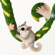 슈가글라이더 바인 피그미다람쥐 극세사 크레스티드 게코 햄스터 용품 사육장 꾸미기 장난감, 1개, 네추럴그린