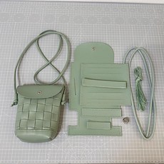인조 가죽 수공예 토트백 소재 제품 액세서리 가방 공예, 4.그린 DIY 전세트