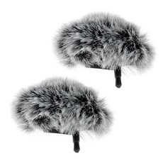 Be In Your Mind Furry Lavalier 마이크 윈드스크린 폼 커버 2개 DJI 마이크 2 송신기와 호환 OSMO 포켓 3과 호환 그레이