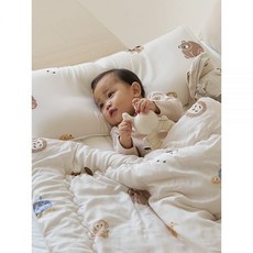 도노도노 구름 모달&듀라론 양면 아기 와이드 베개 도트 프렌즈, 체리 래빗