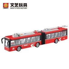 어린이용 연결 버스 장난감 마찰 구동 당김 및 이동 관절 유아 소년 컬렉션 선물, 01 빠른  Mainland, 19 Dual car red 915A