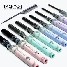 타키온 전문가용 컬러 세라믹 컬링 원권 헤어 아이롱 (4가지 컬러 / 9개 사이즈) + 열 꼬리빗 증정, 퍼플, 14m/m