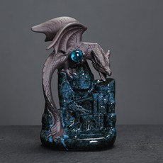 陶瓷倒流香爐家居飾品擺件創意窯變城堡翼龍爆款工藝品, 1個