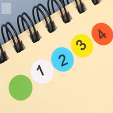 마켓윤 원형 번호스티커, 51~100 화이트