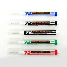 MANATWORK 맨앳워크 엔지니어 마커펜 72시간 굳지 않는 마크펜 슬림 마카펜 유리 플라스틱, 1개, 블랙