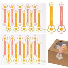 TOCCOOL 식품 밀봉용 자체 접착 베이커리 스티커 - 케이크 상자 통 병 커피 컵 빵 가방 및 롤리팝 모양 씰 100개 (10장) 169108