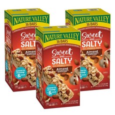 Nature Valley 네이처밸리 스위트 앤 솔티 넛 아몬드 그래놀라 바 36p 1.2kg, 3개
