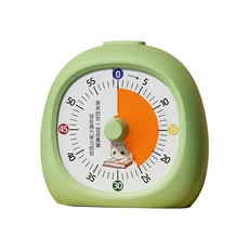 자기 훈련 시각적 타이머 침묵 60분 주방 타이머 알림 라운드 시각화 카운트다운 타이머, 06 Green, 1개