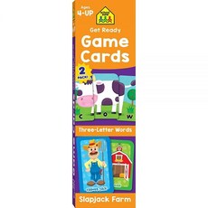 School Zone Get Ready Game Cards Three-Letter Words & Slapjack Farm 2-Pack: 108 Flash Cards Presc, School Zone Get Ready Game Car