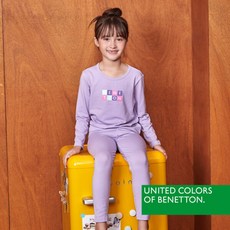 베네통 언더웨어 베네통 베네통키즈 모달 코튼 여아 동내의 상하의 2종 바이올렛 BNGIN4O01T
